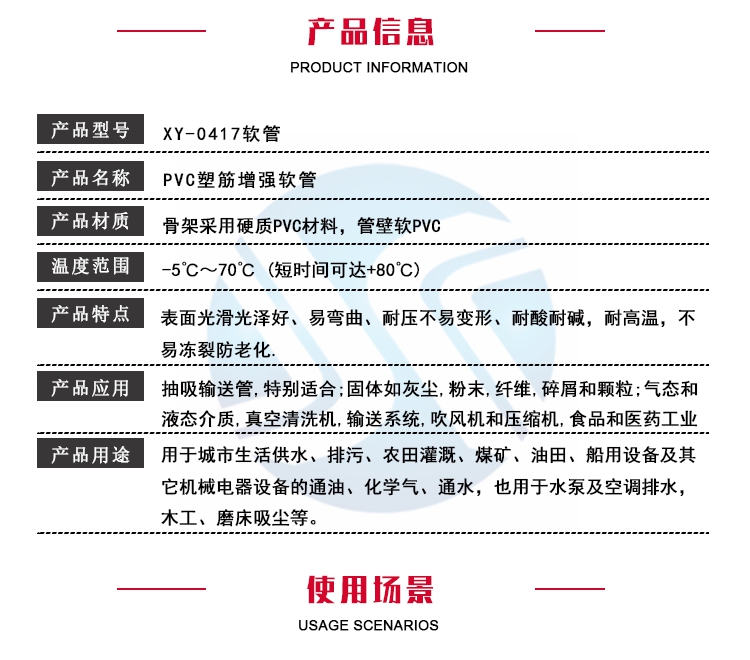 PVC方筋（jīn）增強軟管